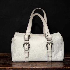 Coach Off White Y2K Pebbled Leather Chelsea Zip Satchel Handbag Women’s